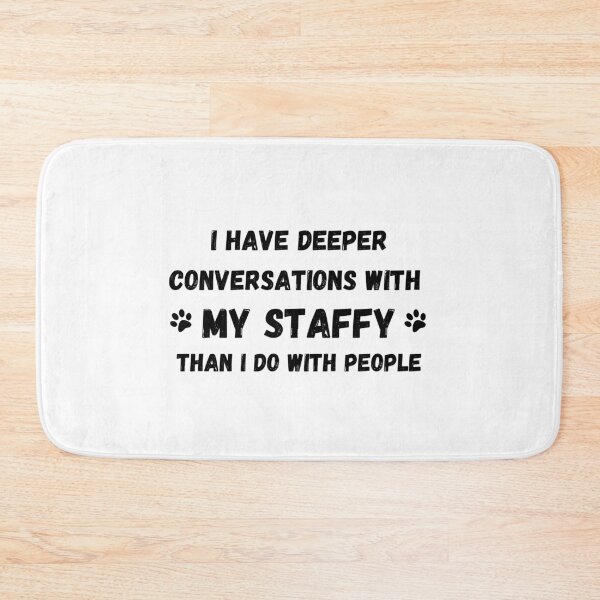 Item preview, Staffy - Better listener than people black designed and sold by Beyond Words.