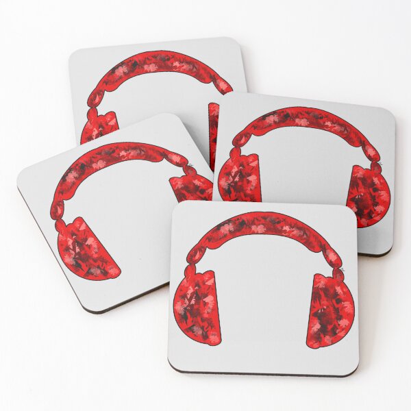 Item preview, Red, black and salmon headphones designed and sold by BV-creas.