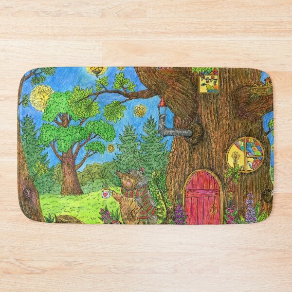 Item preview,  A cute hedgehog drinks tea in the evening. designed and sold by Yovin11.