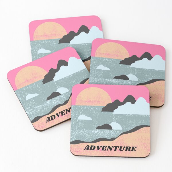 Item preview, Copy of Adventure Retro Illustrationpink anc black beach sand and sun Summer Digital Art designed and sold by conceptDVS.