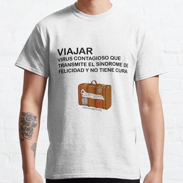 Frase de viajeros con maleta de viaje Camiseta clásica