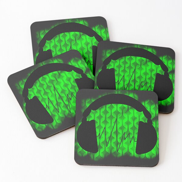 Item preview, Headphones on green background and swings designed and sold by BV-creas.
