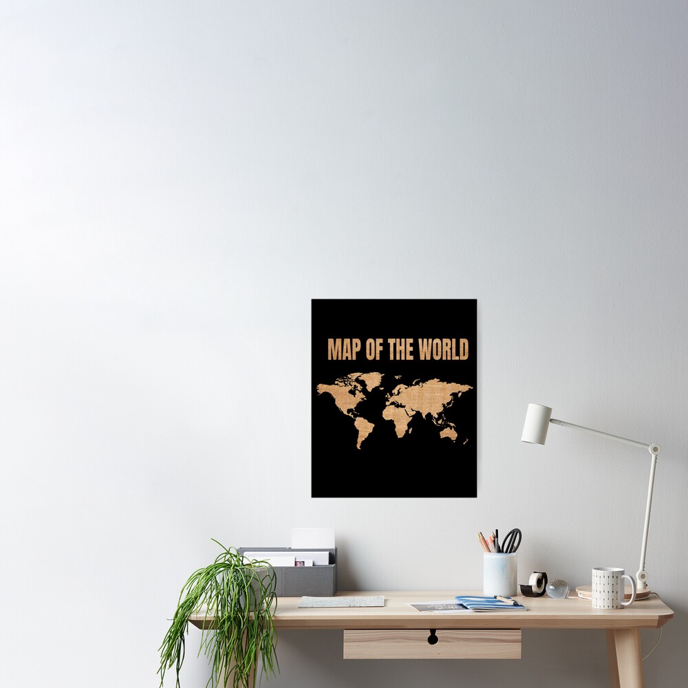 Wood world map Woody Map of the World Art Board Print by Trenddesigns24