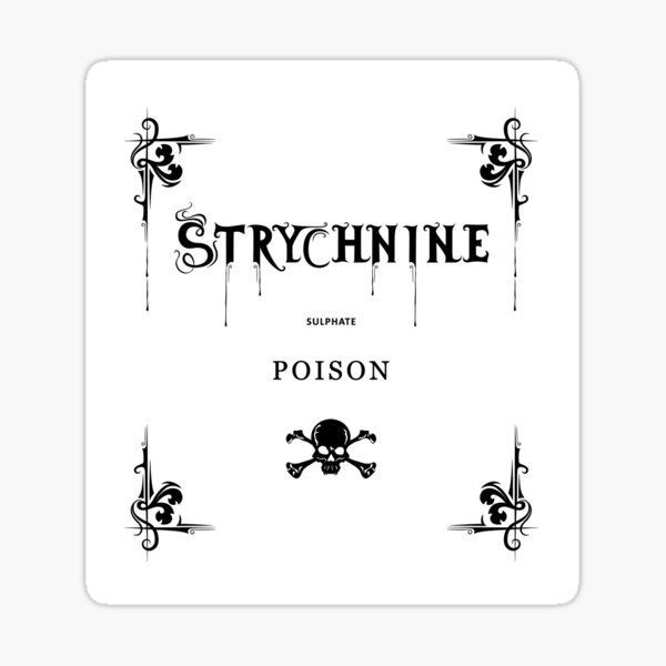 Bottle Label Strychnine Simple Sticker