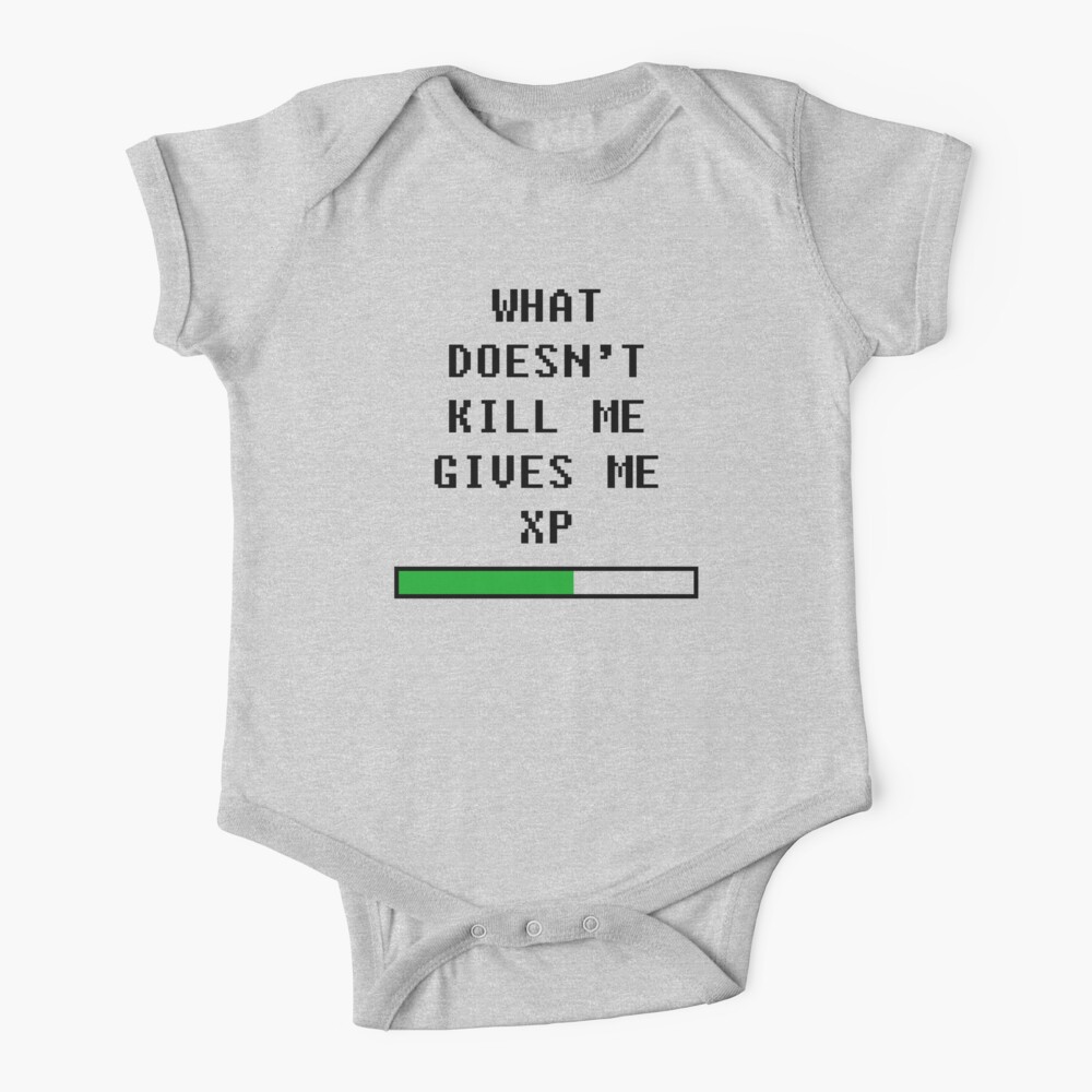 What doesn't kill me, gives me xp (black) | Baby One-Piece