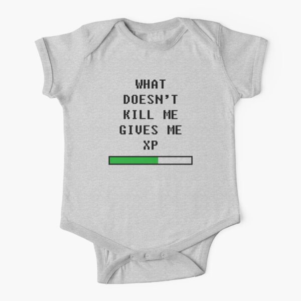 What doesn't kill me, gives me xp (black) | Baby One-Piece