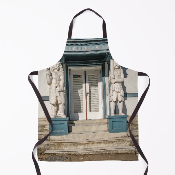 Item preview, Historical twin statues in the doorway of a Tudor style building in the city of Norwich designed and sold by yackers1.