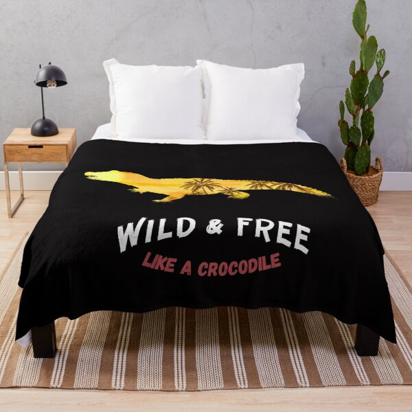 Item preview, wild and free like a Crocodile summer palms design designed and sold by Saggifit.