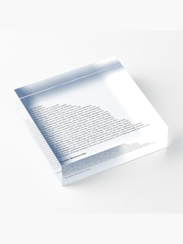 Alternate view of Fyodor Dostoyevsky Quotes Acrylic Block