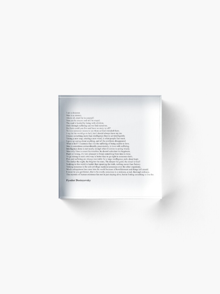 Alternate view of Fyodor Dostoyevsky Quotes Acrylic Block