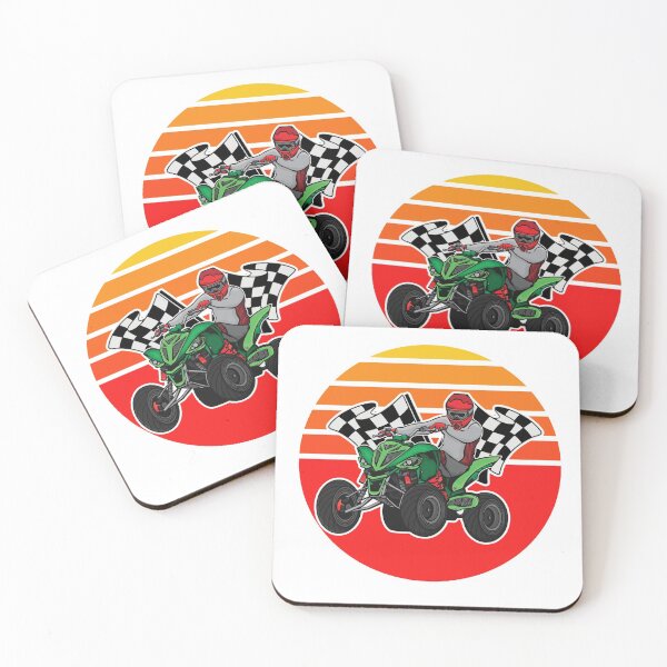 Artikelvorschau, 4 Wheeler ATV Fahrer Sunset Checkered Flag entworfen und verkauft von larspat.