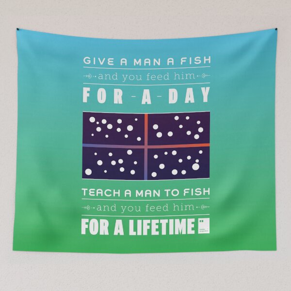 Item preview, Give a man a fish, and you feed him for a day. Teach a man to fish, and you feed him for a lifetime. designed and sold by quotesonposters.