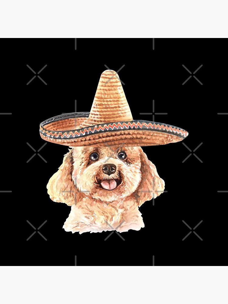 Watercolor Poodle Mexican Sombrero Hat by dog-gifts
