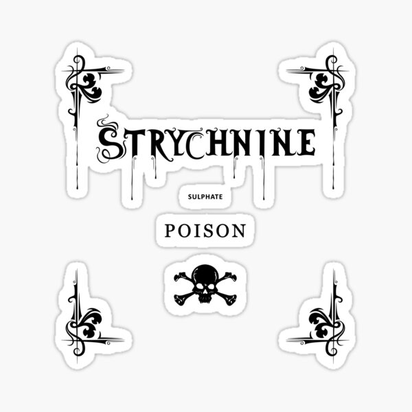 Strychnine Poison Black Transparent Sticker