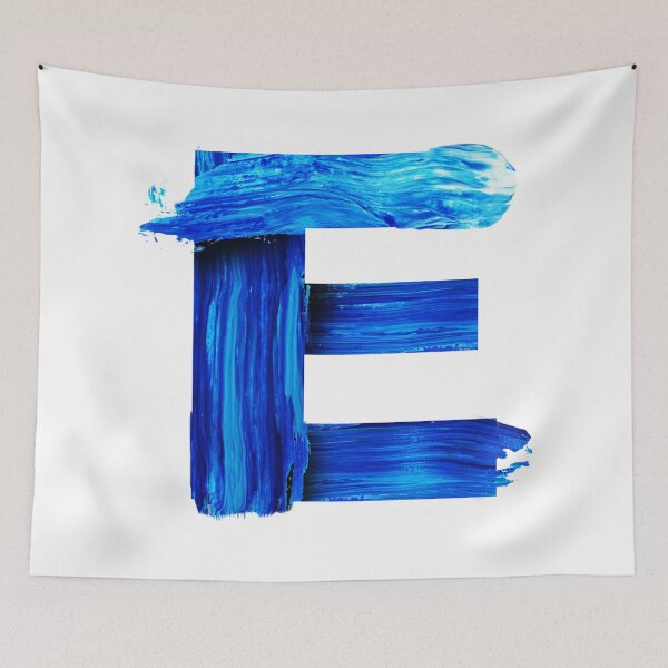 Item preview, Blue watercolor painted letter E designed and sold by Artsy Corner.