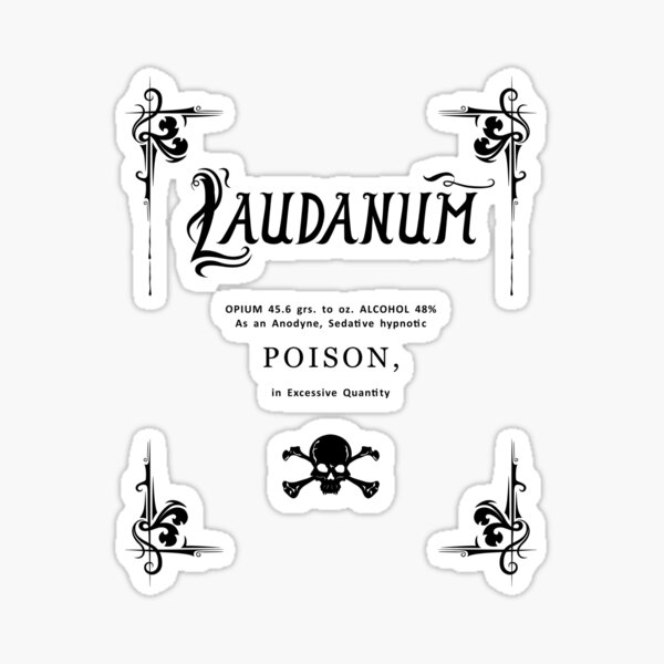 Laudanum Poison Black Transparent Sticker