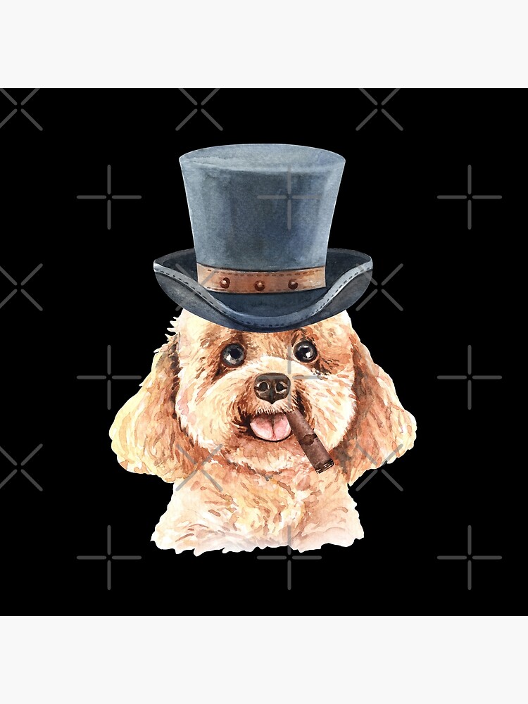 Watercolor Poodle Top Hat by dog-gifts