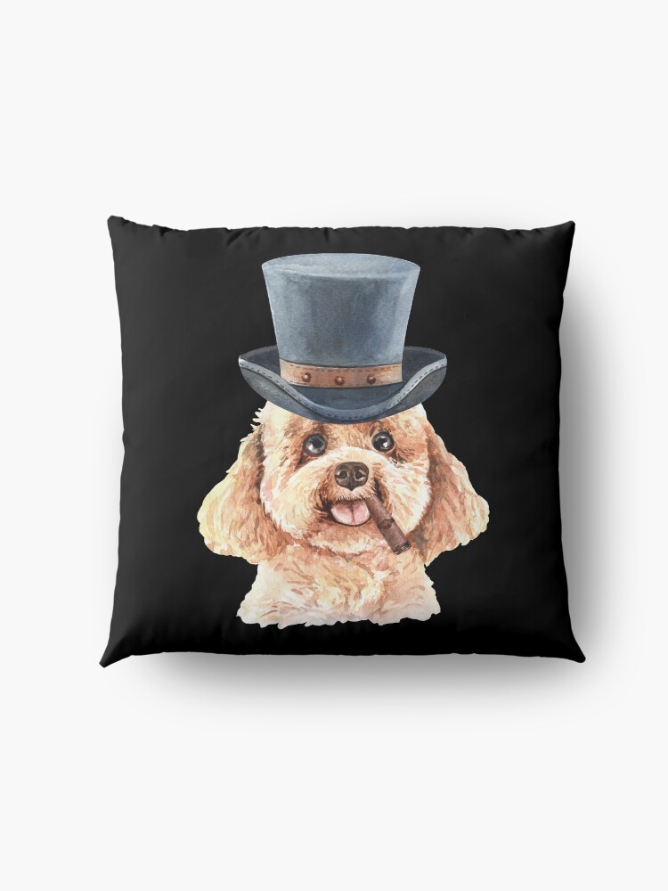 Alternate view of Watercolor Poodle Top Hat Floor Pillow