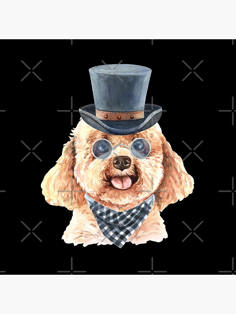 Watercolor Poodle Top Hat by dog-gifts