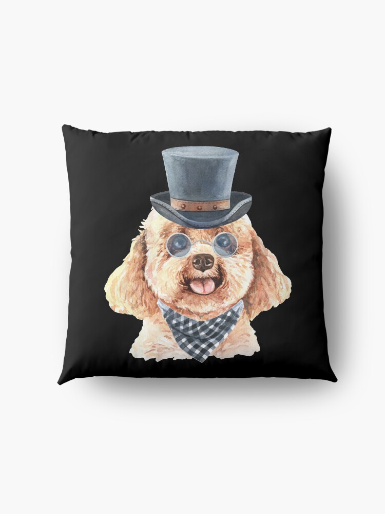 Alternate view of Watercolor Poodle Top Hat Floor Pillow
