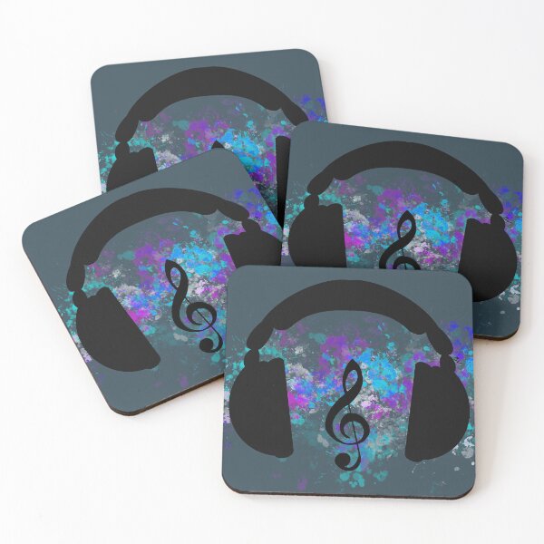 Item preview, Headphones with treble clef and paint splash designed and sold by BV-creas.