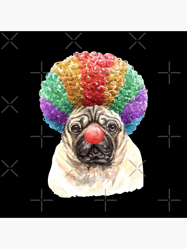 Watercolor Pug Clown by dog-gifts