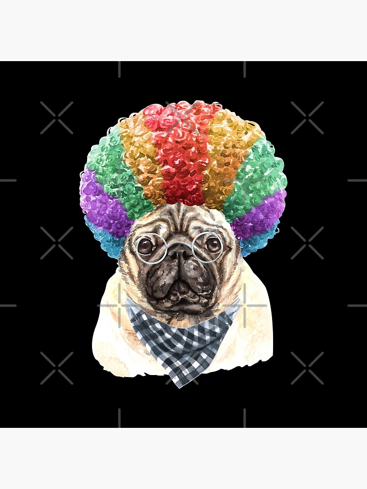 Watercolor Pug Clown by dog-gifts