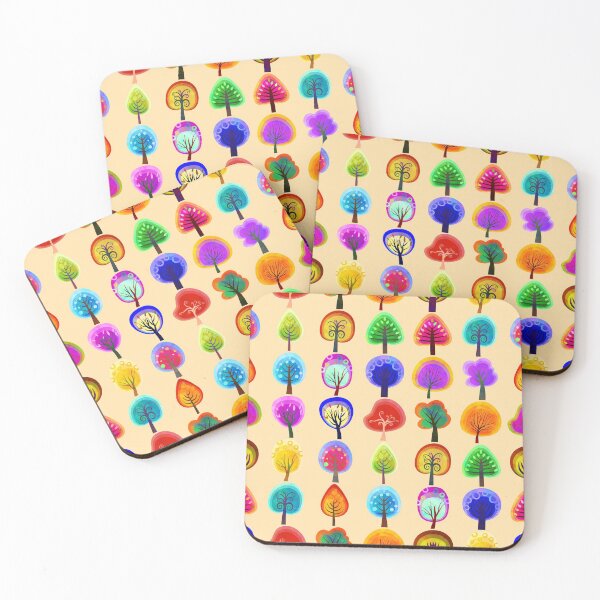 Item preview, Colorful trees forest decorative pattern designed and sold by NatureArtUK.