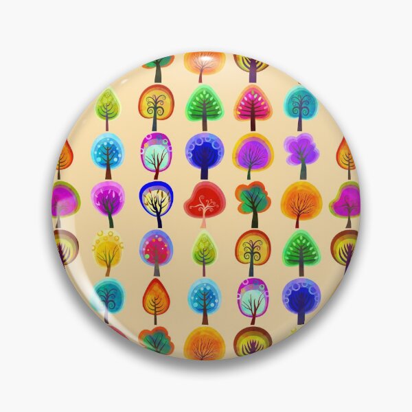 Item preview, Colorful trees forest decorative pattern designed and sold by NatureArtUK.