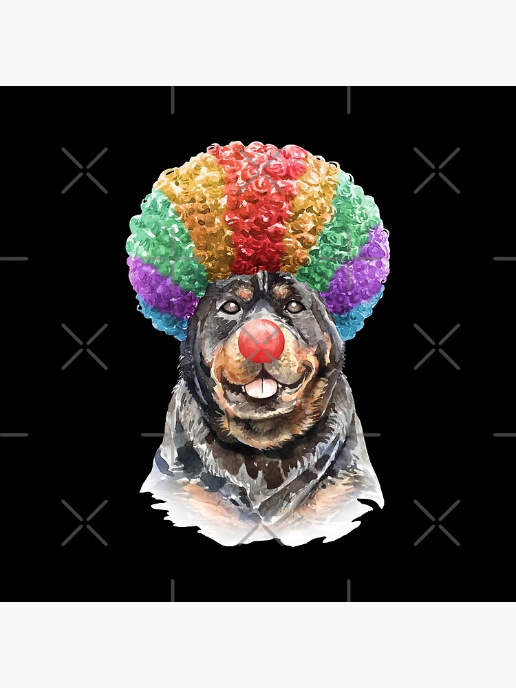Watercolor Rottweiler Clown by dog-gifts