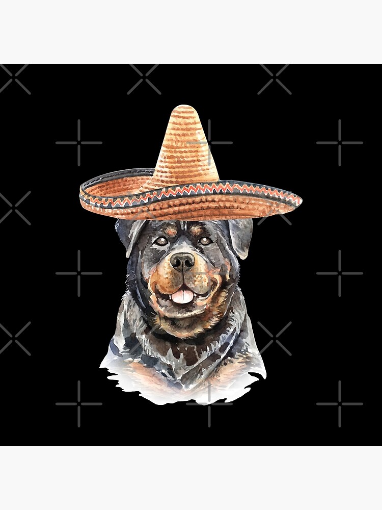 Watercolor Rottweiler Mexican Sombrero Hat by dog-gifts