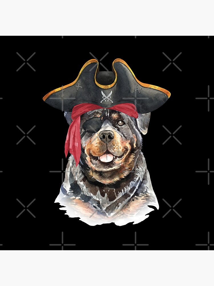 Watercolor Rottweiler Pirate Hat Eye Patch by dog-gifts