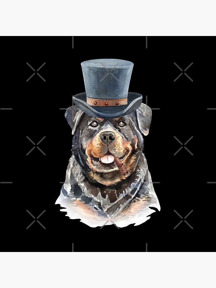 Watercolor Rottweiler Top Hat by dog-gifts