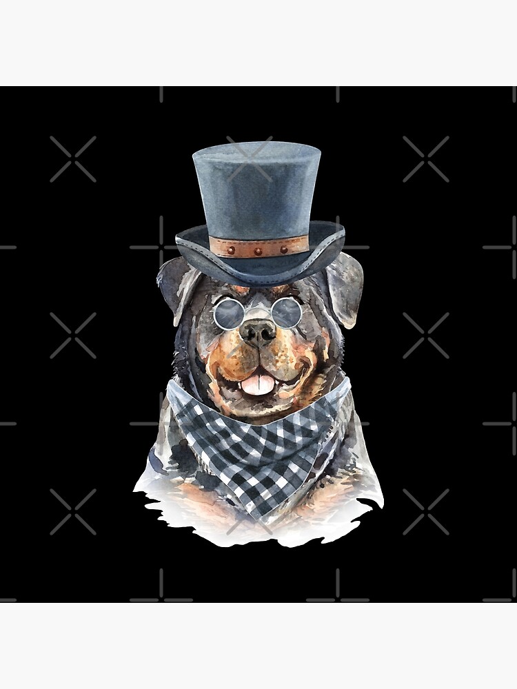 Watercolor Rottweiler Top Hat by dog-gifts