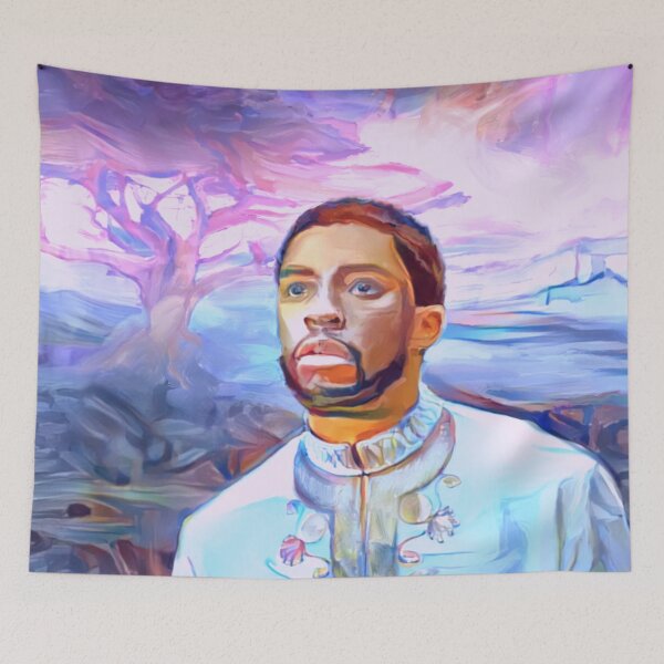 Item preview, The ancestral plane a memorial oil paintings inspired by Chadwick Boseman designed and sold by Designwebjae.