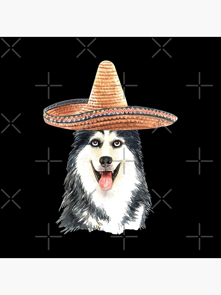 Watercolor Siberian Husky Mexican Sombrero Hat by dog-gifts
