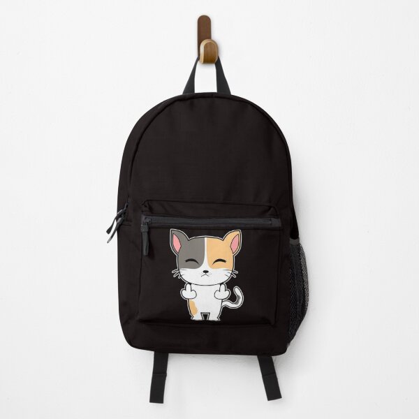 Cat flipping off backpack best sale