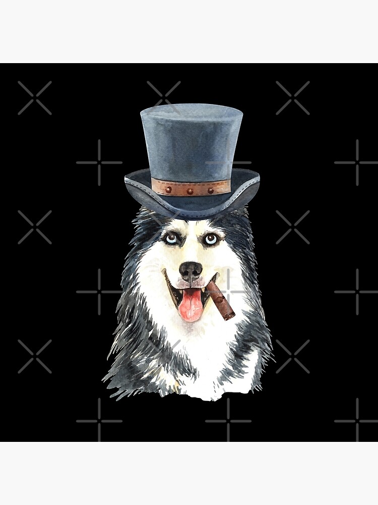 Watercolor Siberian Husky Top Hat by dog-gifts