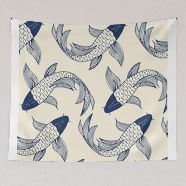 Item preview,  Blue White Koi Fish  designed and sold by lotusbud.