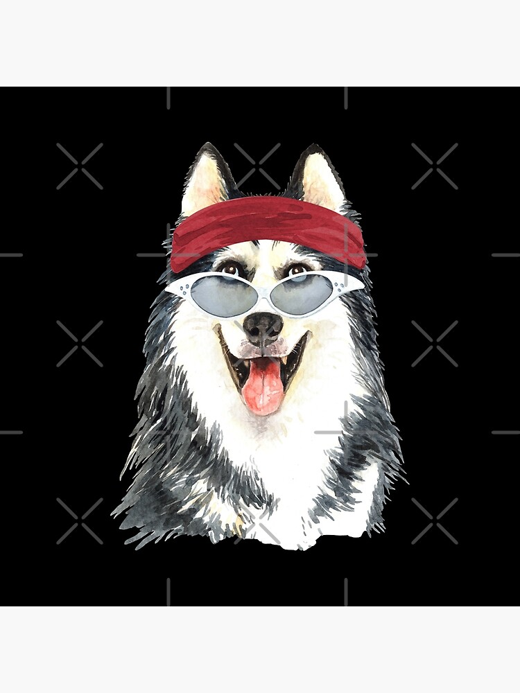 Watercolor Siberian Husky shades,gym,exercise, by dog-gifts