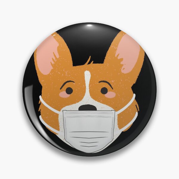 Item preview, Big Face Cute Funny Dog wearing a face mask designed and sold by Rhu Creations.