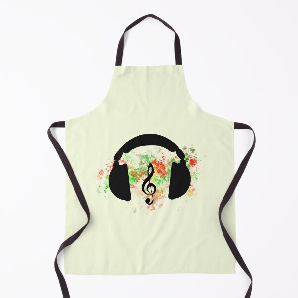 Item preview, Headphones with treble clef and paint splash designed and sold by BV-creas.