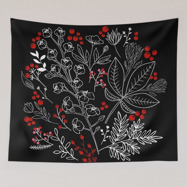 Item preview, Flowers and Leaves with Autumn Berries designed and sold by leBoosh-Designs.