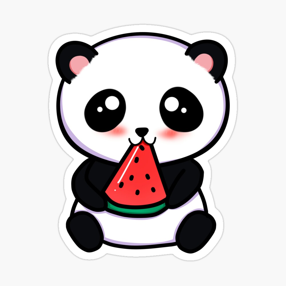 Panda Eating Watermelon  Poster