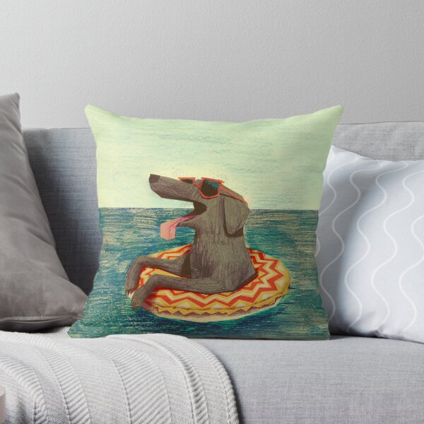 Relaxed Doggo Throw Pillow