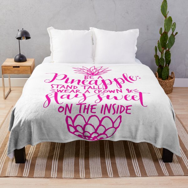 Item preview, Be a Pineapple, Stand Tall, Wear a Crown & Stay Sweet on the Inside - Pink Text on White designed and sold by PineappleTee.