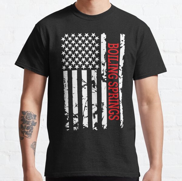 Boiling Springs City Black And White USA Flag Classic T-Shirt