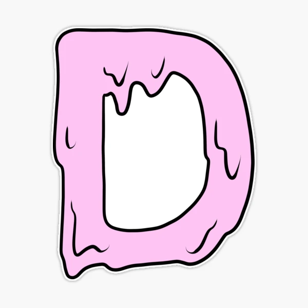 melting pastel pink D initial  Sticker for Sale by illhustration