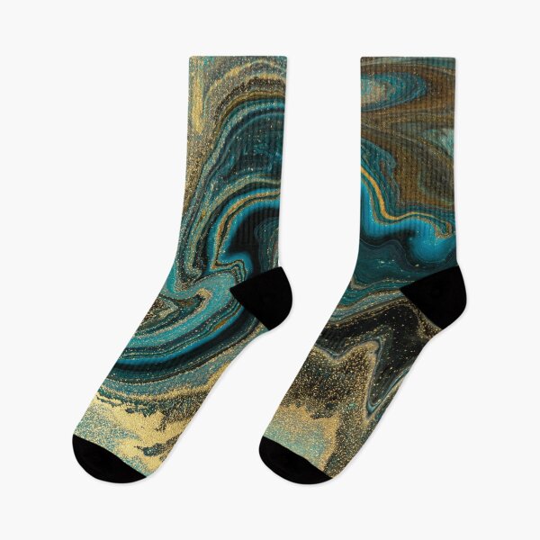 Item preview, Black Gold and Turquoise Abstract Art  designed and sold by TriadArtDesign.