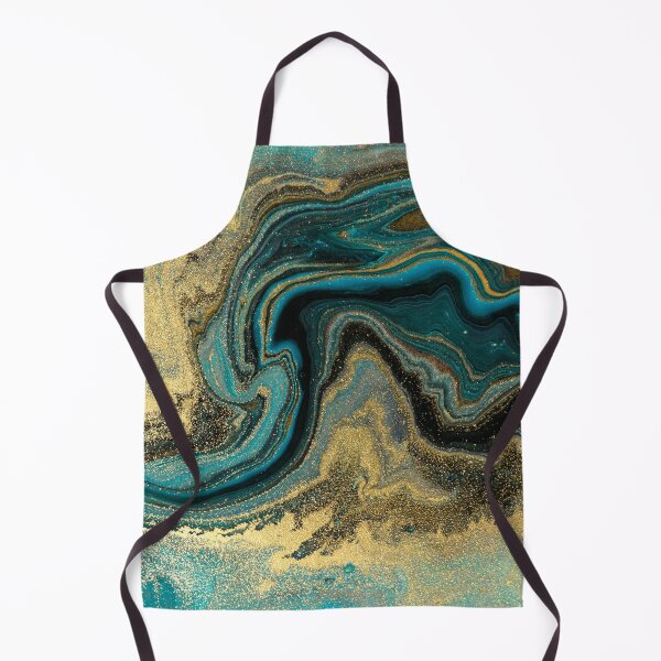 Item preview, Black Gold and Turquoise Abstract Art designed and sold by TriadArtDesign.